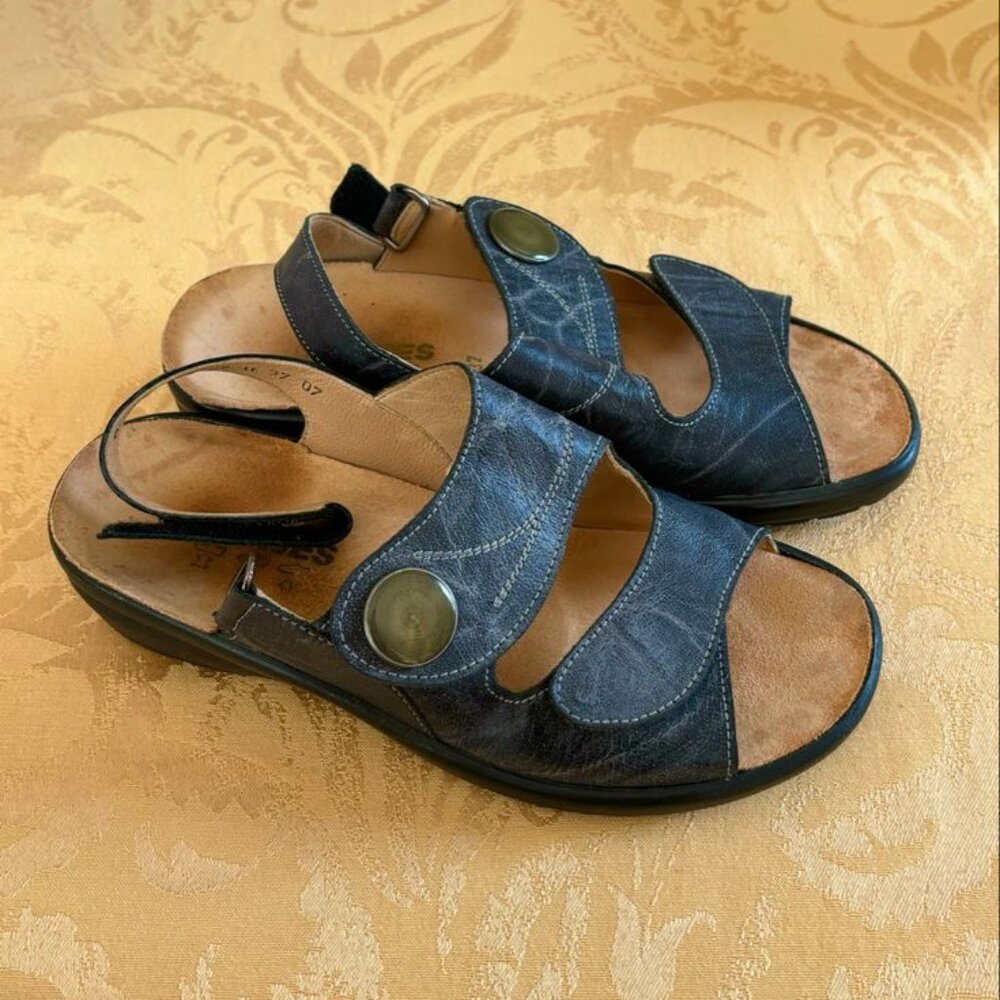 Hartjes Grey/Black Sandals, size 7